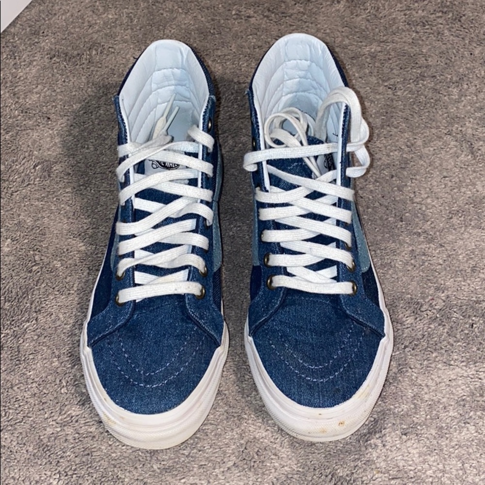 Blue high top vans